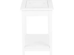 Best Sale Beliani Sivupoyta Lasitasolla Valkoinen Attu