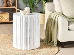 Pöydät<Beliani Sivupoyta Luonnonvalkoinen Deuli