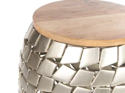 Cheap Beliani Sivupoyta Mangopuu/Rauta Vaalea Puu/Hopea Jabiru