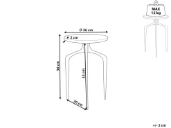 Sale Beliani Sivupoyta Marmori/Alumiini Valkoinen/Musta Tihoi