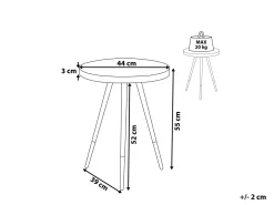 Shop Beliani Sivupoyta Marmorikuvio Valkoinen/Hopea Ramona
