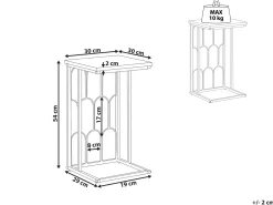 Pöydät<Beliani Sivupoyta Marmorikuvio Valkoinen/Kulta Pandale