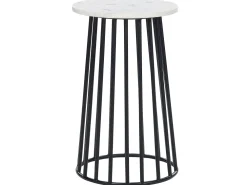 Pöydät<Beliani Sivupoyta Marmori/Rauta Valkoinen/Musta Taree