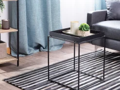 Pöydät<Beliani Sivupoyta Metalli Musta Saxon