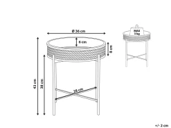 Pöydät<Beliani Sivupoyta Metalli Musta/Luonnonvari Vienna