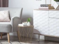 Pöydät<Beliani Sivupoyta Metalli Säilytystila Kulta Lanark