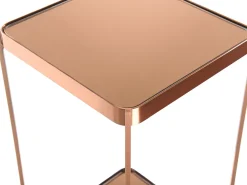 Best Beliani Sivupoyta Peililasitasolla Metalli Korkea Kupari Alsea