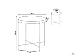 Flash Sale Beliani Sivupoyta Peililasitasolla Rauta Kulta Lucea