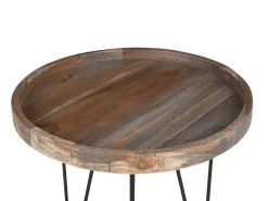 Pöydät<Beliani Sivupoyta Tiikki Tumma Puu/Musta Bondiss