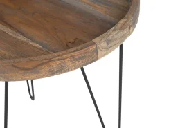 Pöydät<Beliani Sivupoyta Tiikki Tumma Puu/Musta Bondiss