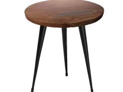 Outlet Beliani Sivupoyta Tiikki Tumma Puu/Musta Detah