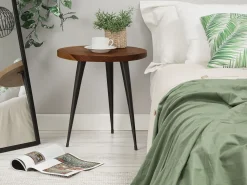 Outlet Beliani Sivupoyta Tiikki Tumma Puu/Musta Detah