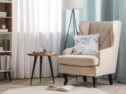 Outlet Beliani Sivupoyta Tiikki Tumma Puu/Musta Detah