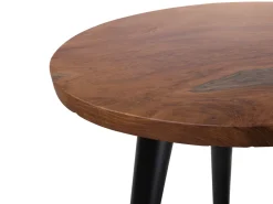 Outlet Beliani Sivupoyta Tiikki Tumma Puu/Musta Detah