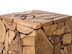 Cheap Beliani Sivupoyta Tiikki Vaalea Puu Nelson