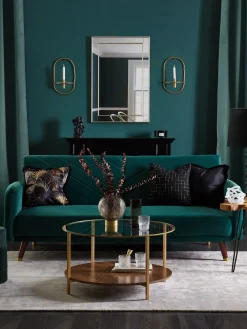 Pöydät<Beliani Sivupoyta Tiikki Vaalea Puu/Musta Elsa