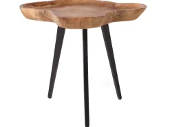 Pöydät<Beliani Sivupoyta Tiikki Vaalea Puu/Musta Elsa