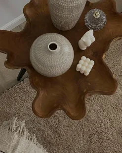 Pöydät<Beliani Sivupoyta Tiikki Vaalea Puu/Musta Elsa