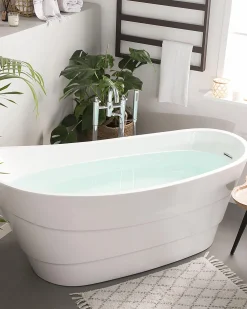 Pöydät<Beliani Sivupoyta Tiikki Vaalea Puu/Musta Elsa