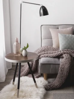 Pöydät<Beliani Sivupoyta Tumma Puu/Hopea Ramona