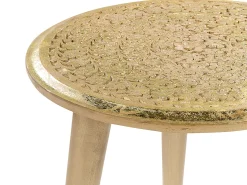 Shop Beliani Sivupoytasetti Mangopuu Kulta 2 Kpl Narra