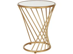 Best Beliani Sivupoytasetti Peililasitasolla Rauta Kulta 2 Kpl Twist