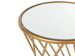 Best Beliani Sivupoytasetti Peililasitasolla Rauta Kulta 2 Kpl Twist