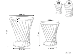 Best Beliani Sivupoytasetti Peililasitasolla Rauta Kulta 2 Kpl Twist