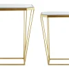 Pöydät<Beliani Sivupoytasetti Peililasitasolla Metalli Kulta 2 Kpl Sierra