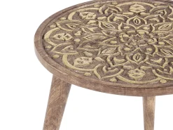 Pöydät<Beliani Sivupoytasetti Tumma Mangopuu 2 Kpl Ranja