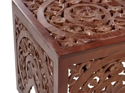 Discount Beliani Sivupoytasetti Tumma Puu 2 Kpl Shukur