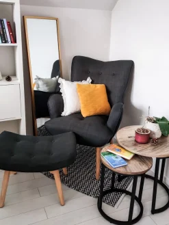 Online Beliani Sivupoytasetti Tumma Puu/Musta 2 Kpl Dixie