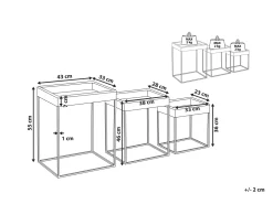 Best Sale Beliani Sivupoytasetti Vesihyasintti Luonnonvari/Musta 3 Kpl Hawi