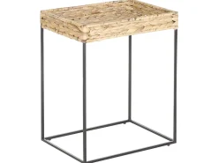 Best Sale Beliani Sivupoytasetti Vesihyasintti Luonnonvari/Musta 3 Kpl Hawi