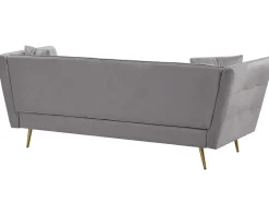 Sohvat<Beliani Sohva 3-Istuttava Samettinen Harmaa Frederica