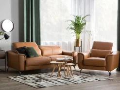 Sohvat<Beliani Sohva Nahkainen Ruskea Narwik