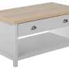 Pöydät<Beliani Sohvapoyta 2 Laatikkoa Vaaleanharmaa/Vaalea Puu Clio