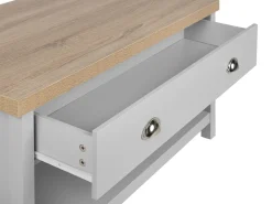 Pöydät<Beliani Sohvapoyta 2 Laatikkoa Vaaleanharmaa/Vaalea Puu Clio