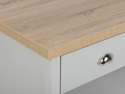 Pöydät<Beliani Sohvapoyta 2 Laatikkoa Vaaleanharmaa/Vaalea Puu Clio