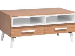 Online Beliani Sohvapoyta 2 Laatikkoa Vaalea Puu/Valkoinen Alloa