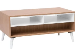 Online Beliani Sohvapoyta 2 Laatikkoa Vaalea Puu/Valkoinen Alloa