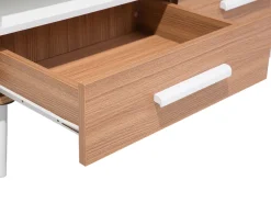 Online Beliani Sohvapoyta 2 Laatikkoa Vaalea Puu/Valkoinen Alloa