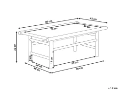 New Beliani Sohvapoyta Bambu Vaalea Puu Todi