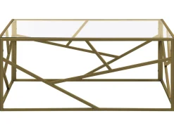 Best Sale Beliani Sohvapoyta Lasitasolla Metalli Kulta Orland