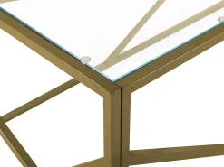 Best Sale Beliani Sohvapoyta Lasitasolla Metalli Kulta Orland