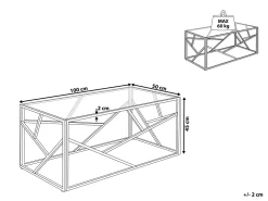 Best Sale Beliani Sohvapoyta Lasitasolla Metalli Kulta Orland