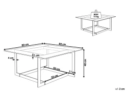Pöydät<Beliani Sohvapoyta Lasitasolla Metalli Hopea Crystal