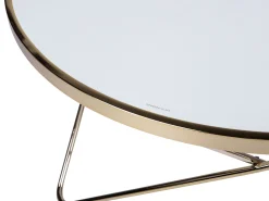 Cheap Beliani Sohvapoyta Lasitasolla Metalli Valkoinen/Kulta Meridian Ii