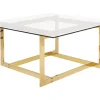 Best Sale Beliani Sohvapoyta Lasitasolla Metalli Kulta Crystal