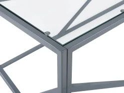 Pöydät<Beliani Sohvapoyta Lasitasolla Metalli Hopea Orland